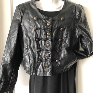 H&M faux leather military-inspired Moto jacket size